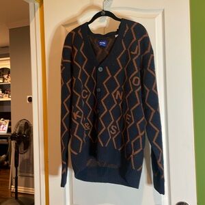 Jack Jones sweater dark gray & brown pit to pit 24 no size inside.
